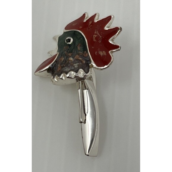 Rooster Cufflinks 925 STERLING SILVER Fratelli Peruzzi Handcrafted in Italy - Picture 14 of 16
